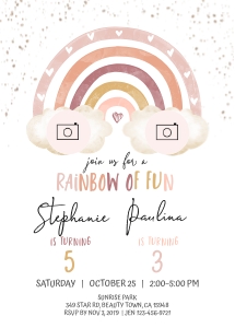 184hpa 05 Rainbow fun SISTERS joint birthday 5x7: 184hpa 05 Rainbow fun SISTERS joint birthday 5x7