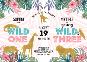 041hpa 61 JUNGLE JOINT girl ONE girl THREE 7x5 design preview