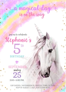 188hpa 01 adult unicorn BDay 5x7: 188hpa 01 adult unicorn BDay 5x7