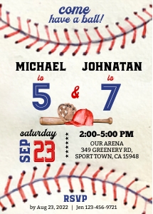 191hpa 05 baseball boys brothers BDay 5x7 design preview