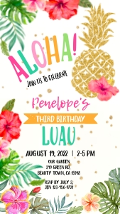 E187 04 luau evite Aloha design preview
