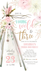 E107 06 TeePee birthday Three Wild design preview