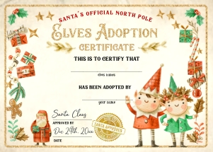 205hpa 08 D2 elves adoption certificate 7x5 design preview