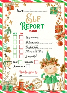 205hpa 09 A Elf girl report card 5x7 design preview