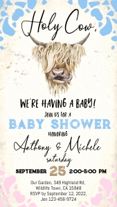 E210 02 holy cow shower evite blue design preview