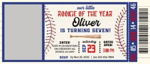 191hpa 44 E baseball ticket invitation 3x7: 191hpa 44 E baseball ticket invitation 3x7