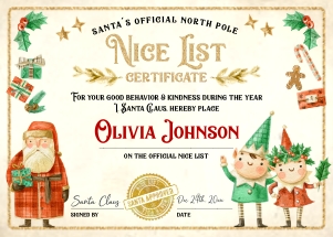 205hpa 07 D2 Nice List certificate 7x5 elves: 205hpa 35 bundle 10D 07D2