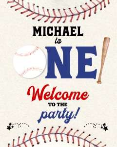 191hpa 21 C welcome sign baseball ONE 16x20: 191hpa 21 C welcome sign baseball ONE 16x20