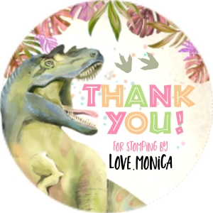 137hpa 08 A Dinosaur Three Rex circle tag 3x3 design preview