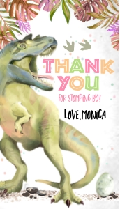 137hpa 09 A dinosaur three rex rectangular tag design preview