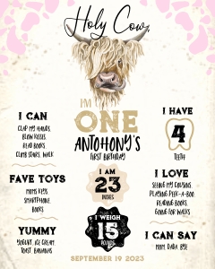 209hpa 22 C Holy Cow milestone stats 16x20 black design preview