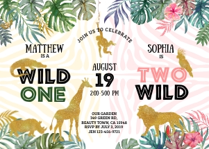 040hpa 71 JUNGLE BDay WILD ONE boy WILD TWO girl: 040hpa 71 JUNGLE BDay WILD ONE boy WILD TWO girl