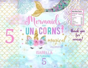 061hpa 30 A mermaids unicorns chips bag design preview
