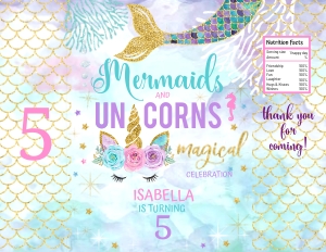 061hpa 30 B mermaids unicorns chips bag design preview
