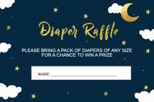 TWINKLE DIAPER RAFFLE CARD: TWINKLE TWINKLE STAR INVITATION