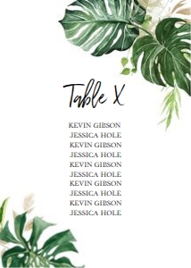GREENERY WEDDING SEATING CARD 5X7: GREENERY WEDDING SEATING CARDS