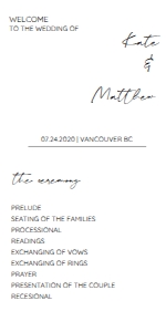 __MODERN WEDDING PROGRAM 2 SIZES design preview