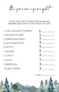 008 WINTER PRICE IS RIGHT GAME: 008 WINTER PRICE IS RIGHT GAME