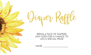 009 SUNFLOWER DIAPER RAFFLE INSERT: 009 ITS A GIRL INVITATION SET