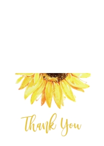 009 SUNFLOWER THANK YOU CARD FOLDABLE: 009 THANK YOU CARD FOLDABLE