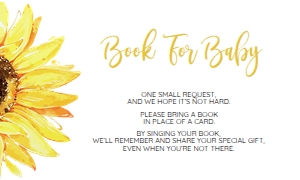 009 SUNFLOWER BOOKS FOR BABY CARD: 009 ITS A GIRL INVITATION SET