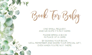 007 BOOKS FOR BABY INSERT: 007 SUCCULENT BABY IN BLOOM INVITE