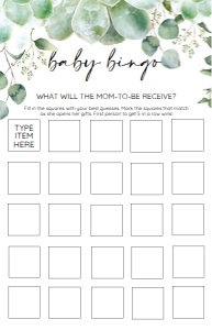 007 BABY BINGO GAME: 008 BABY BINGO GAME