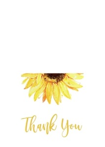 009 SUNFLOWER THANK YOU CARD FOLDABLE: 009 ITS A GIRL INVITATION SET