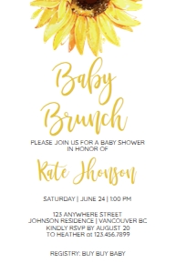 009 BABY BRUNCH INVITATION 4.62X7.2: 009 BABY BRUNCH INVITATION SET