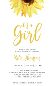 009 IT'S A GIRL INVITATION: 009 ITS A GIRL INVITATION SET