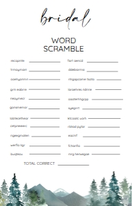 008 WINTER BRIDAL WORD SCRAMBLE design preview