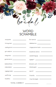 13 MARSALA BRIDAL WORD SCRAMBLE design preview