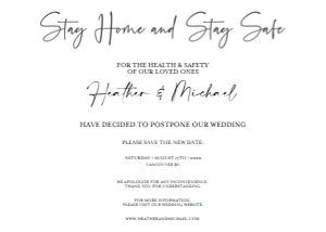 STAY HOME AND STAY SAFE INVITE 5X7: STAY HOME AND STAY SAFE INVITES
