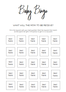 MODERN BG2021 BABY BINGO: _MODERN BABY BINGO 5X7