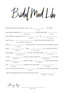 __MODERN BRIDAL MAD LIBS design preview