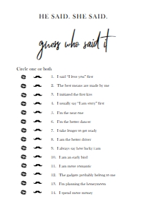 MODERN BRG GUESS WHO SAID IT: MODERN BRIDAL SHOWER 15 GAME BUNDLE BW2021