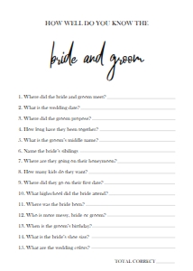 MODERN BRG HOW WELL DO YOU KNOW THE BRIDE: MODERN BRIDAL SHOWER 15 GAME BUNDLE BW2021