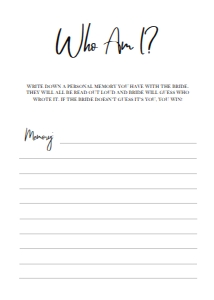 MODERN BRG BRIDAL WHO AM I: MODERN BRIDAL SHOWER 15 GAME BUNDLE BW2021