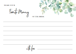 GBR2021 FAVORITE MEMORY 5X7: GREENERY FAVORITE MEMORY OF BRIDE 5X7