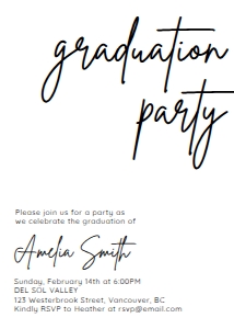 BSIG MODERN GRADUATION PARTY INVITATION 5X7 design preview