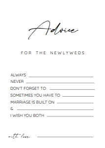 ADVICE CARD 5X7 BW2021: __MODERN ADVICE CARD 5X7