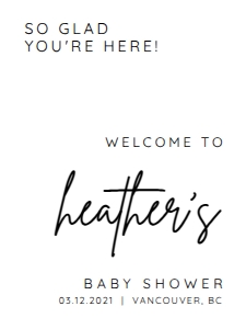 BSIG  BABY SHOWER WELCOME SIGN 18X24: BSIG BABY SHOWER WELCOME SIGN 18X24, 20X30, 24X36