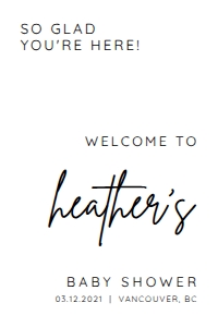 BSIG BABY SHOWER WELCOME SIGN 20x30: BSIG BABY SHOWER WELCOME SIGN 18X24, 20X30, 24X36