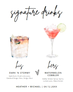 BSIG SIGNATURE DRINKS 16X20: BSIG SIGNATURE DRINKS 5X7, 8X10, 16X20