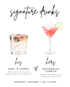 BSIG SIGNATURE DRINKS 8X10: BSIG SIGNATURE DRINKS 5X7, 8X10, 16X20
