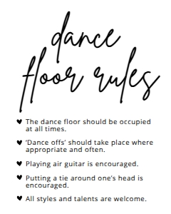BSIG DANCE FLOOR RULES 8X10: BSIG DANCE FLOOR RULES 5X7, 8X10