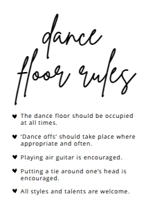 BSIG DANCE FLOOR RULES 5X7: BSIG DANCE FLOOR RULES 5X7, 8X10