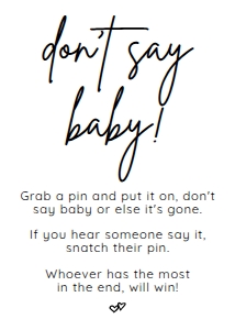 BSIG DON'T SAY BABY 5X7: BSIG DON'T SAY BABY 5X7, 8X10