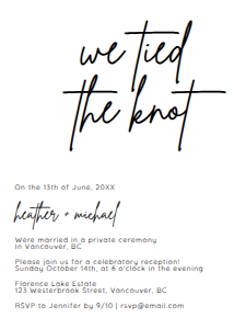 BSIG WE TIED THE KNOW ELOPEMENT ANNOUNCEMENT INVITATION 5X7 design preview