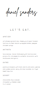 BSIG TABLE MENU WITH GUEST NAME 4X9: BSIG TABLE MENU WITH GUEST NAME 4X9, 5X7